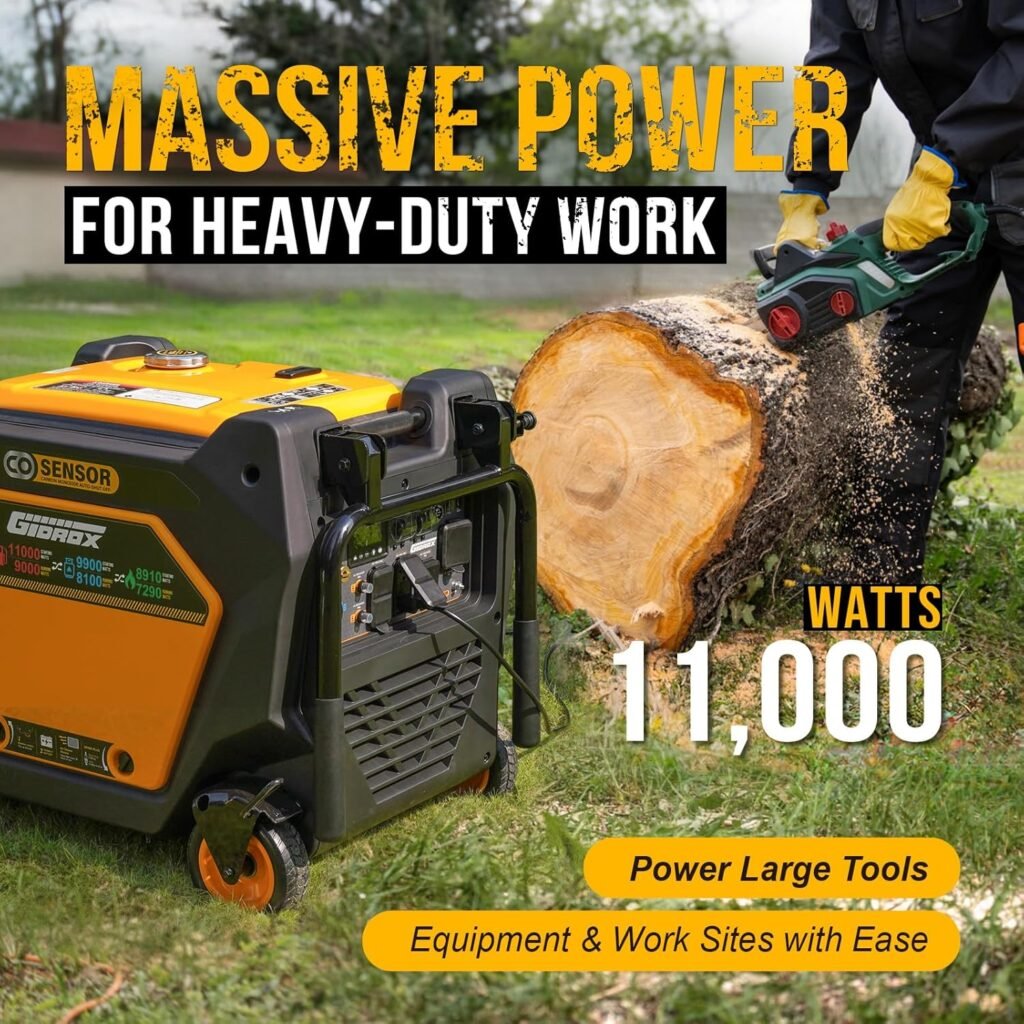 2500W Portable Inverter Generator, Super Quiet Gas Powered, EPA Compliant, RV Ready, CO Sensor, Parallel Capable, Clean Power for Camping or Home Backup