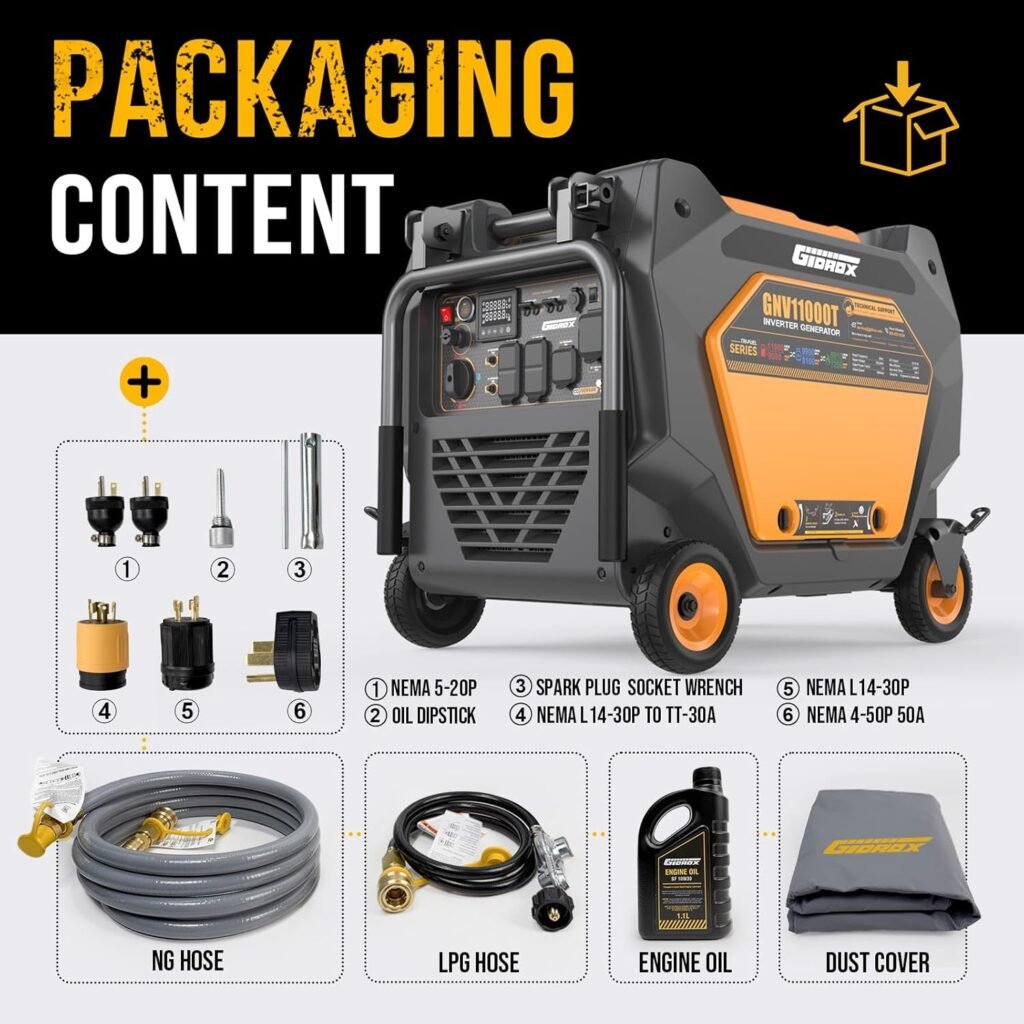 2500W Portable Inverter Generator, Super Quiet Gas Powered, EPA Compliant, RV Ready, CO Sensor, Parallel Capable, Clean Power for Camping or Home Backup