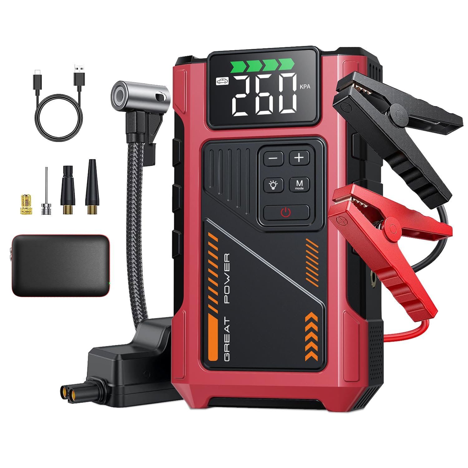 3500a portable car air compressor jump starter with air compressor car battery charger portable for12v80lgas65l diesel u