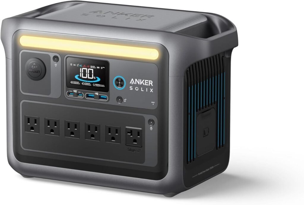 Anker SOLIX C1000 Portable Power Station with 200W Solar Panel, 1800W Solar Generator, 1056wh LFP (LiFePO4) Battery, 6 AC Outlets, Up to 2400W for Home, Power Outages, and Outdoor Camping Anker SOLIX C1000 Portable Power Station with 200W Solar Panel, 1800W Solar Generator, 1056wh LFP (LiFePO4) Battery, 6 AC Outlets, Up to 2400W for Home, Power Outages, and Outdoor Camping