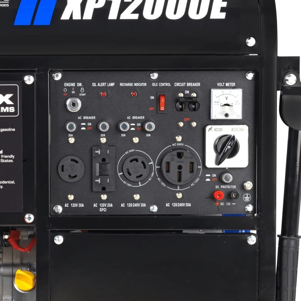 DuroMax XP13000EH 13,000-Watt Dual Fuel Portable Generator - Gas Propane, Electric Start, Whole Home Backup Power, Transfer Switch Ready, RV Emergency Ready