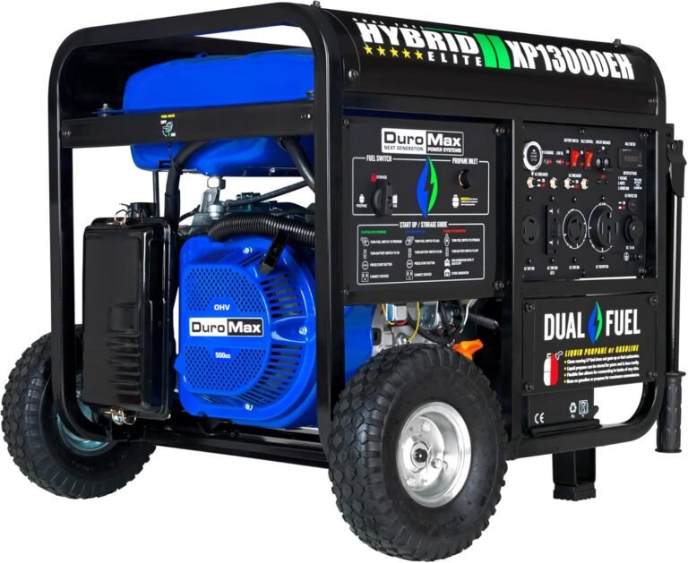 Duromax xp13000eh 13000 watt dual fuel portable generator gas propane electric start whole home backup power transfer sw