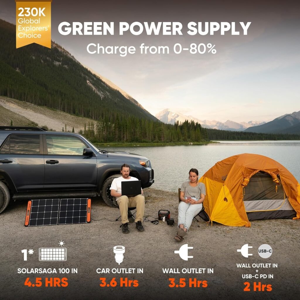 Jackery Solar Generator 300, 293Wh Backup Lithium Battery with 1XSolar Panel SolarSaga 100W, 110V/300W Pure Sine Wave AC Outlet for RV Outdoors Camping Travel Blackout Jackery Solar Generator 300, 293Wh Backup Lithium Battery with 1XSolar Panel SolarSaga 100W, 110V/300W Pure Sine Wave AC Outlet for RV Outdoors Camping Travel Blackout