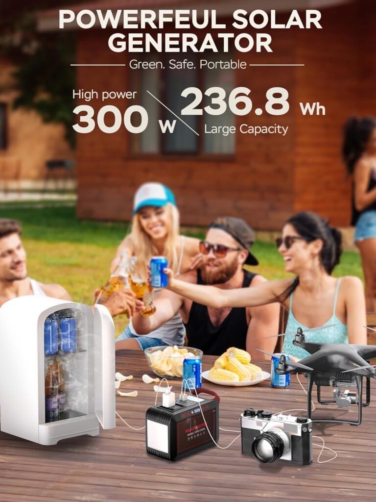 MARBERO 88.8Wh Solar Generator with 21W Solar Panel Included Portable Power Station 80W 110V 120W Max for Camping Outdoor Hiking Fishing Emergency