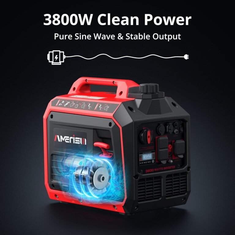 Portable inverter generator 3800w gas powered long runtime gas generator for camping tailgating home emergency use epa c