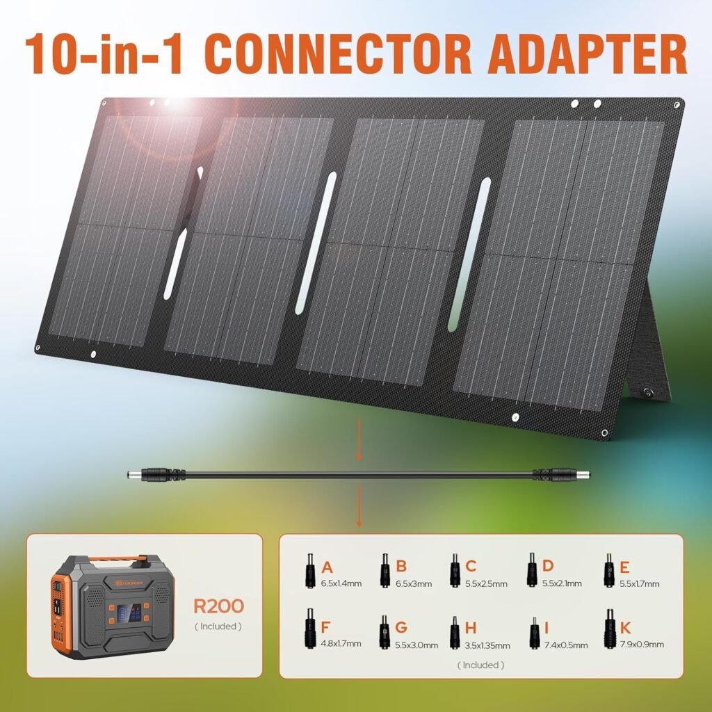 Portable Solar Generator, 300W Portable Power Station with Foldable 60W Solar Panel, 110V Pure Sine Wave 280Wh Lithium Battery Pack with USB DC AC Outlet for Home Use RV Van Outdoor Camping-Orange Portable Solar Generator, 300W Portable Power Station with Foldable 60W Solar Panel, 110V Pure Sine Wave 280Wh Lithium Battery Pack with USB DC AC Outlet for Home Use RV Van Outdoor Camping-Orange
