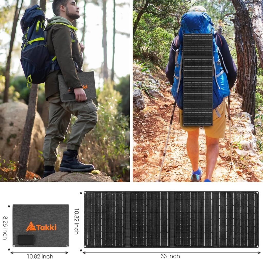 Takki 120W Peak Solar Generator Portable Power Station with 21W Panels, 88Wh Solar Charger Power Bank AC DC USB Ports for Camping Tent Laptop Outdoor Emergency Takki 120W Peak Solar Generator Portable Power Station with 21W Panels, 88Wh Solar Charger Power Bank AC DC USB Ports for Camping Tent Laptop Outdoor Emergency