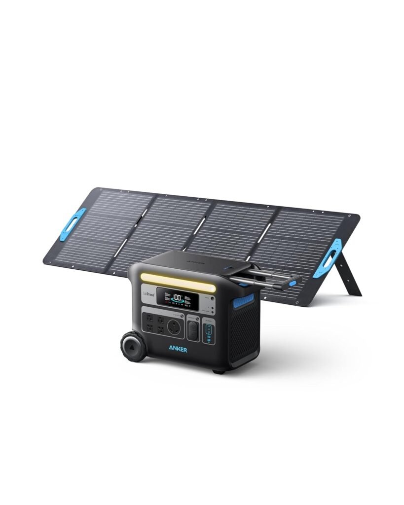 Anker SOLIX F2000 Portable Power Station, Powerhouse 767, 2048Wh GaNPrime Solar Generator with 200W Solar Panel, LiFePO4 Batteries, 4 AC Outlets Up to 2400W for Home, Power Outage, Outdoor Camping