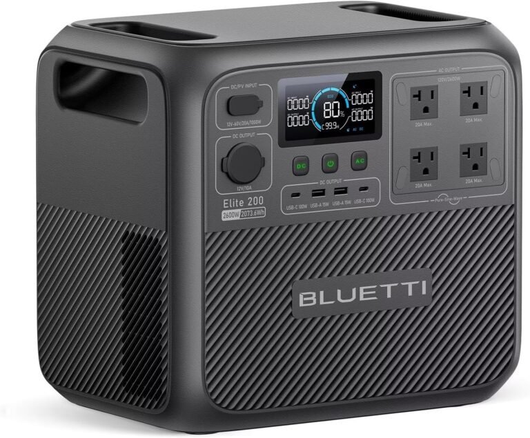 Bluetti solar generator elite 200 v2 20736wh lfp battery backup w 4 2600w ac outlets 3900w power lifting 17 year lifespa