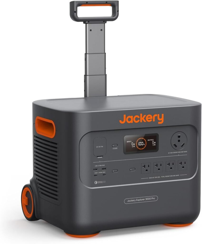 Jackery Solar Generator 3000 PRO 400W, 3024Wh Power Station with 2x200W Solar Panels, Fast Charging in 2.4 Hours, Intelligent BMS, 2xPD 100W Ports for RV Outdoor Camping Power Outages Black, Orange