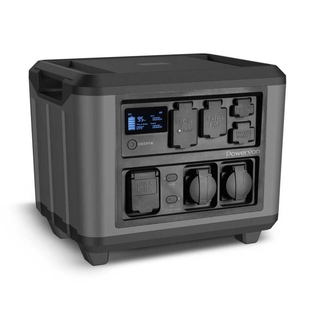 Portable Power Station, 2000W(Peak 4000W) Solar Generator, 1500Wh, 1.5 Hrs Full Charging LiFePO4 Battery Backup Solar Powered Generator for Home Emergency Camping RV