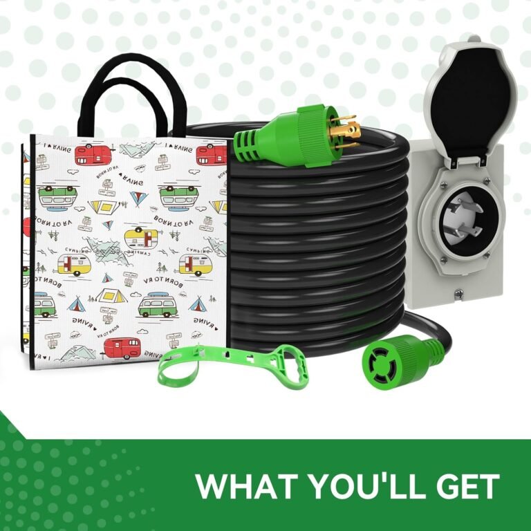 30 amp generator cord 15ft and power inlet box pre drilled 30 amp generator inlet box with cord nema l14 30p to l14 30r 1 3