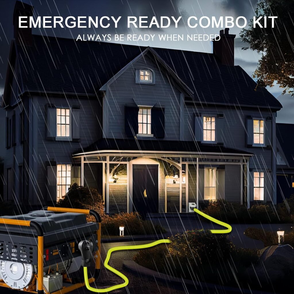 50 Amp Generator Cord 15FT and Power Inlet Box, NEMA 14-50P Male to SS2-50R 125/250V Twist Lock Connector with Pre-Drilled NEMA SS2-50P Generator Inlet Box for Generator to House, ETL Listed 50 Amp Generator Cord 15FT and Power Inlet Box, NEMA 14-50P Male to SS2-50R 125/250V Twist Lock Connector with Pre-Drilled NEMA SS2-50P Generator Inlet Box for Generator to House, ETL Listed