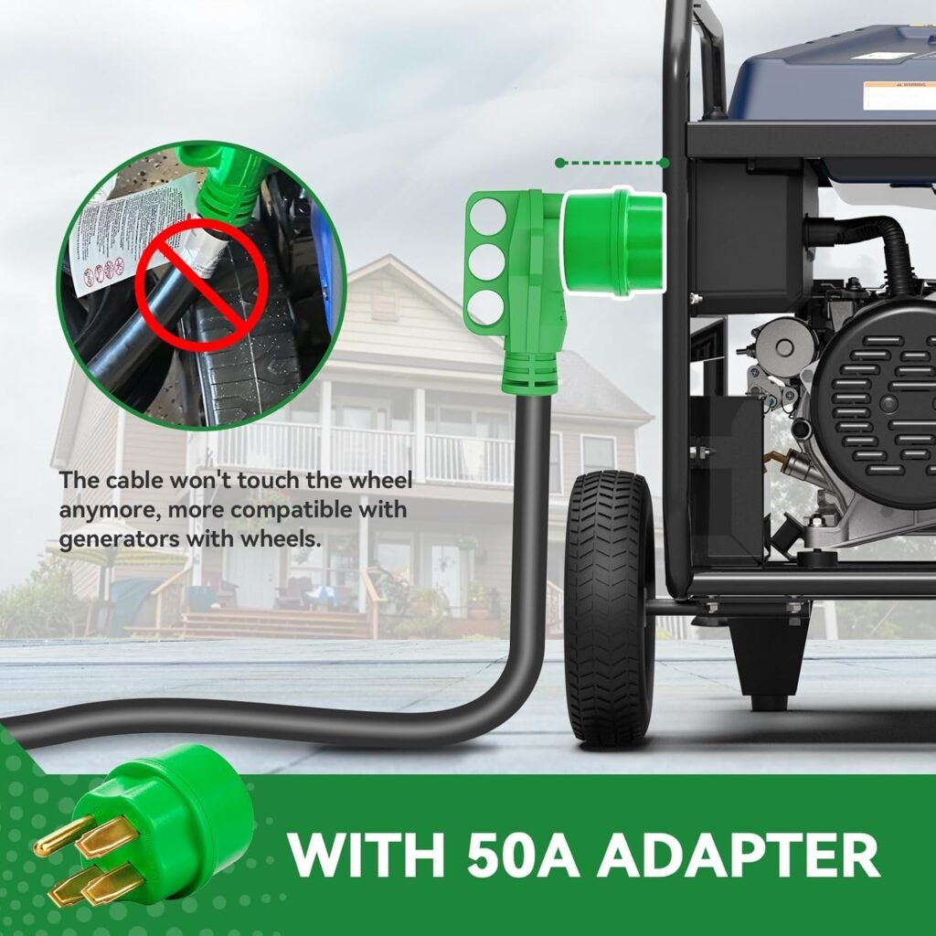 50 Amp Generator Cord 15FT and Power Inlet Box, Pre-Drilled 50 Amp Generator Inlet Box with Cord, NEMA 14-50P to SS2-50R Generator Cord Waterproof Combo Kit, ETL Listed 50 Amp Generator Cord 15FT and Power Inlet Box, Pre-Drilled 50 Amp Generator Inlet Box with Cord, NEMA 14-50P to SS2-50R Generator Cord Waterproof Combo Kit, ETL Listed