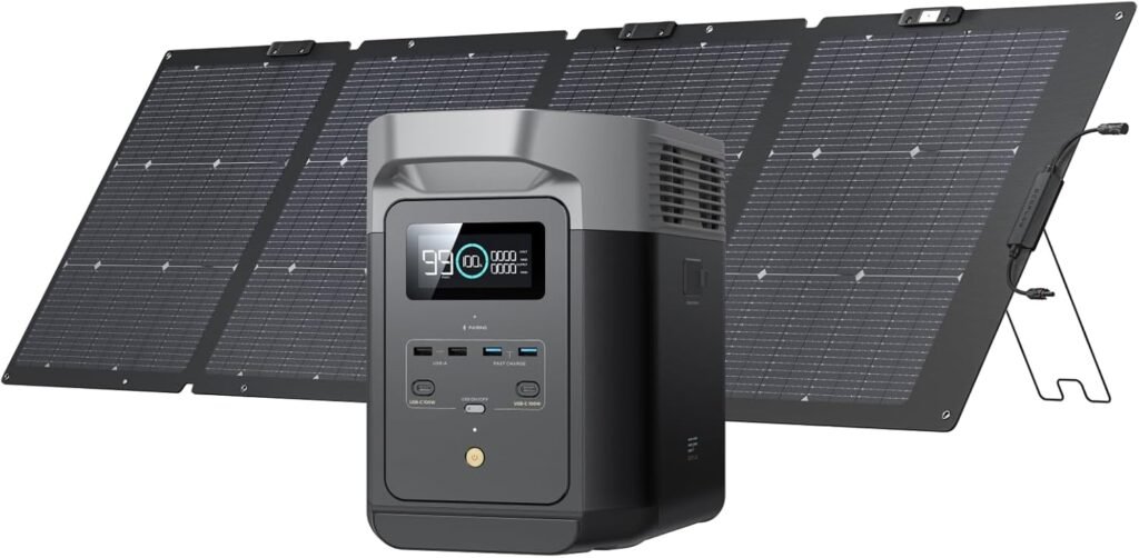 EF ECOFLOW Solar Generator DELTA2 with 220W Solar Panel, LFP(LiFePO4) Battery, Fast Charging, Portable Power Station for Home Backup Power, Camping  RVs EF ECOFLOW Solar Generator DELTA2 with 220W Solar Panel, LFP(LiFePO4) Battery, Fast Charging, Portable Power Station for Home Backup Power, Camping  RVs