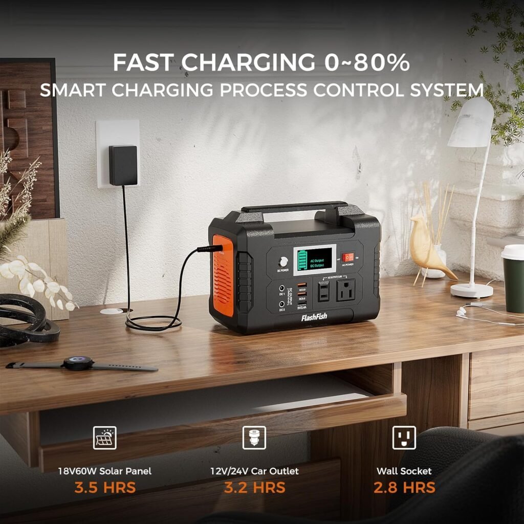 Flashfish 200W Portable Power Station 151Wh, 400W Peak Solar Generator with 110V AcOutlet, 2 DC 3 USB Ports, Backup Battery for CPAp Camping, Home, Outdoor EmergencyPower supply Flashfish 200W Portable Power Station 151Wh, 400W Peak Solar Generator with 110V AcOutlet, 2 DC 3 USB Ports, Backup Battery for CPAp Camping, Home, Outdoor EmergencyPower supply