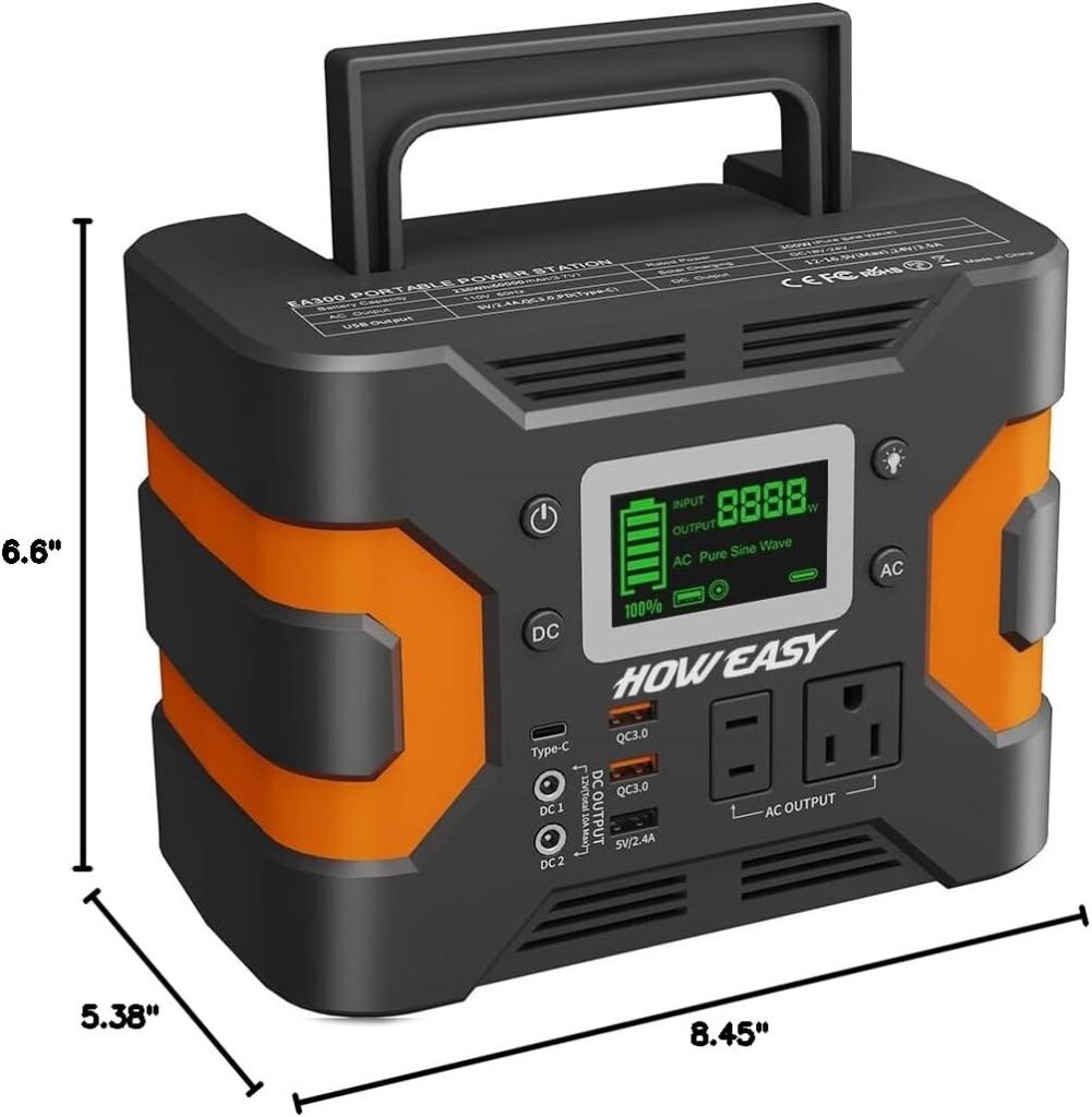 HOWEASY Portable Power Station, 88Wh Solar Generator, Lithium Battery Power with 110V AC 150W Peak Socket/DC/USB/LED Light for Outdoor Camping Trip Hunting Emergency HOWEASY Portable Power Station, 88Wh Solar Generator, Lithium Battery Power with 110V AC 150W Peak Socket/DC/USB/LED Light for Outdoor Camping Trip Hunting Emergency