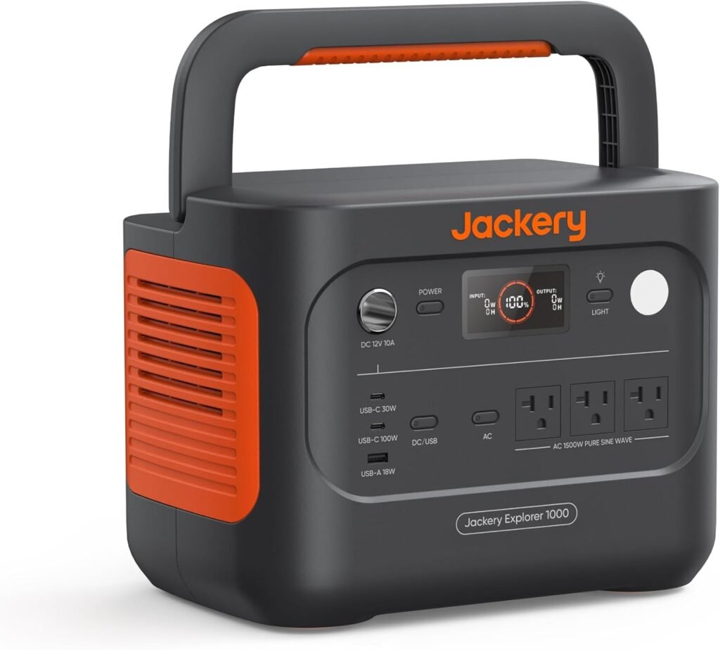 Jackery Explorer 1000 v2 Portable Power Station,1070Wh LiFePO4 Battery,1500W AC/100W USB-C Output, 1 Hr Fast Charge, Solar Generator for Camping,Emergency, RV, Off-Grid Living(Solar Panel Optional) Jackery Explorer 1000 v2 Portable Power Station,1070Wh LiFePO4 Battery,1500W AC/100W USB-C Output, 1 Hr Fast Charge, Solar Generator for Camping,Emergency, RV, Off-Grid Living(Solar Panel Optional)