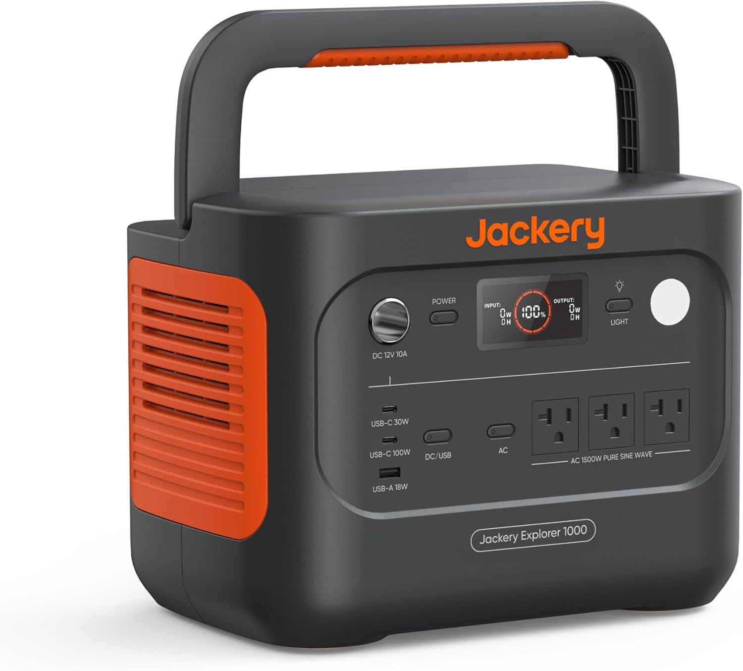Jackery explorer 1000 v2 portable power station1070wh lifepo4 battery1500w ac100w usb c output 1 hr fast charge solar ge