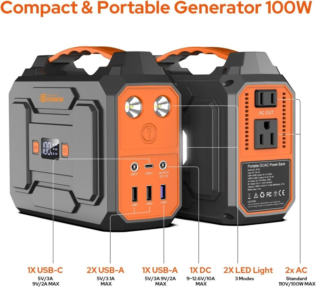 Portable Power Station with Foldable 40W Solar Panel, 100W Solar Powered Generator with Panels,110V AC Outlet Camping Solar Power Bank 146Wh DC Battery Pack for Smart Device RV Outdoor Power Outage Portable Power Station with Foldable 40W Solar Panel, 100W Solar Powered Generator with Panels,110V AC Outlet Camping Solar Power Bank 146Wh DC Battery Pack for Smart Device RV Outdoor Power Outage