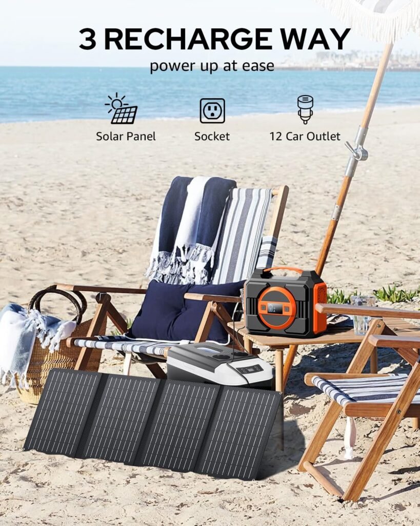 Solar Powered Generator 300W Rated, Portable Solar Generator Power Station with Solar Panels 40W Included, 220Wh Sola Power Bank with AC Outlet 110V Pure Sine Wave for Home Use Camping Outdoor Solar Powered Generator 300W Rated, Portable Solar Generator Power Station with Solar Panels 40W Included, 220Wh Sola Power Bank with AC Outlet 110V Pure Sine Wave for Home Use Camping Outdoor