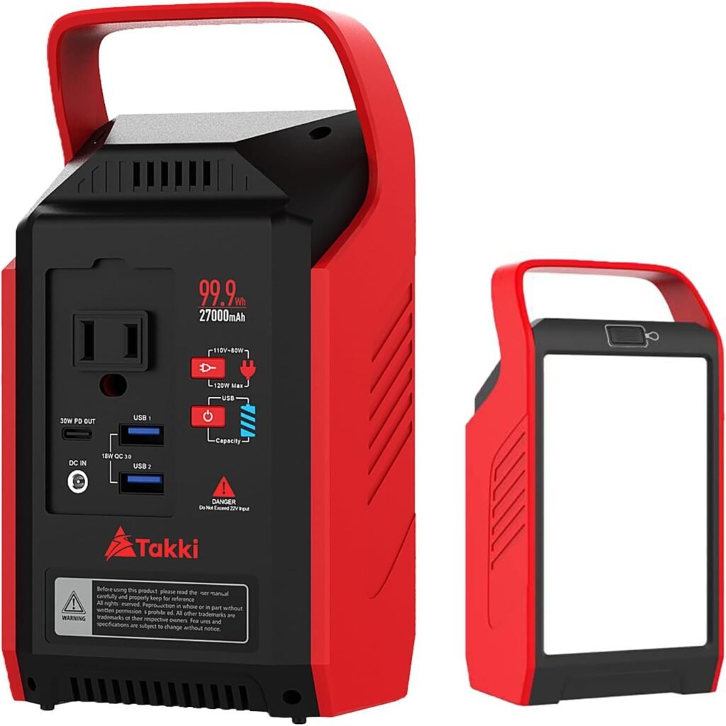 Takki 120W Peak Solar Generator with 21W Panel 83Wh Portable Power Station Solar Power Bank with 110V AC Outlet for Camping Home Use Outdoor Emergency Fan Laptop Hurricane Takki 120W Peak Solar Generator with 21W Panel 83Wh Portable Power Station Solar Power Bank with 110V AC Outlet for Camping Home Use Outdoor Emergency Fan Laptop Hurricane