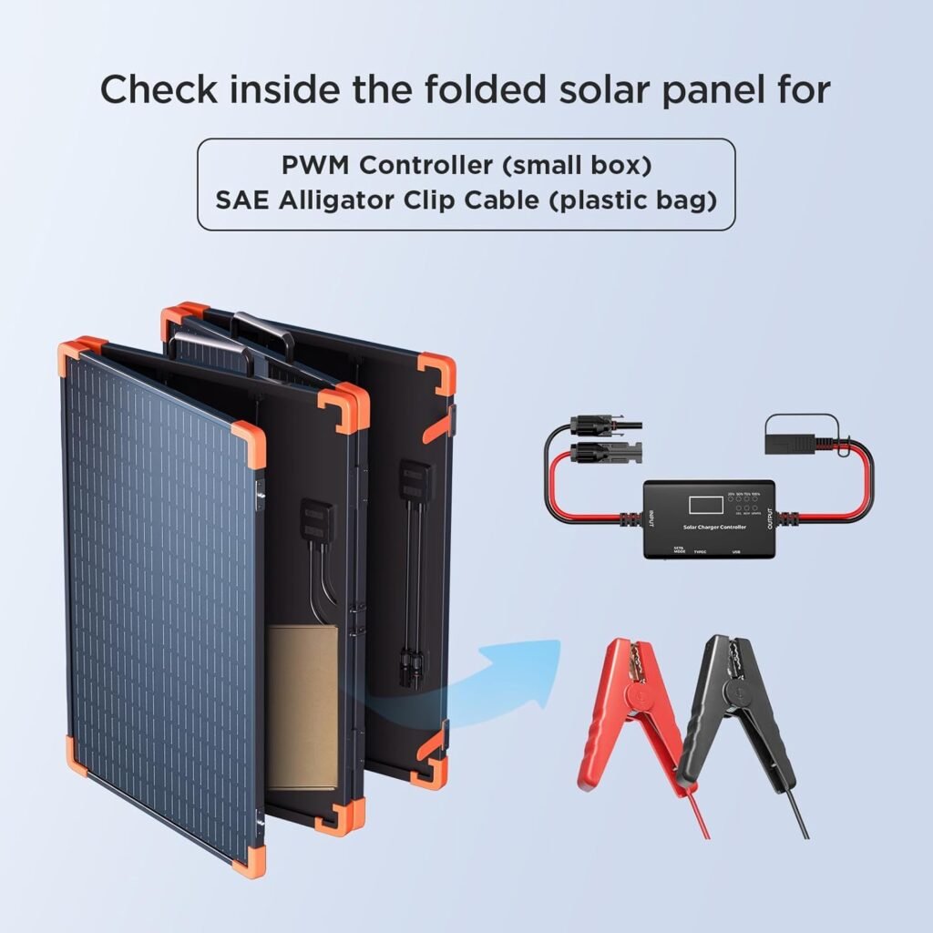 200 watt 12V Solar Battery Charger with 20A PWM Controller,RV Essentials,Portable Foldable Solar Panel for Power Station,23.5% High Efficiency IP68 Waterproof 4 Kickstands for Camping RV Hurricane 200 watt 12V Solar Battery Charger with 20A PWM Controller,RV Essentials,Portable Foldable Solar Panel for Power Station,23.5% High Efficiency IP68 Waterproof 4 Kickstands for Camping RV Hurricane