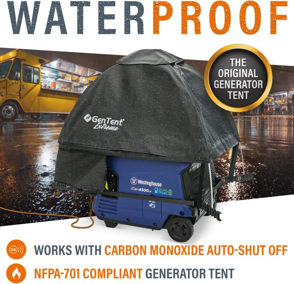 GenTent Generator Running Cover - Inverter Kit (Standard, Grey) - for Fully Encased Inverter Generators