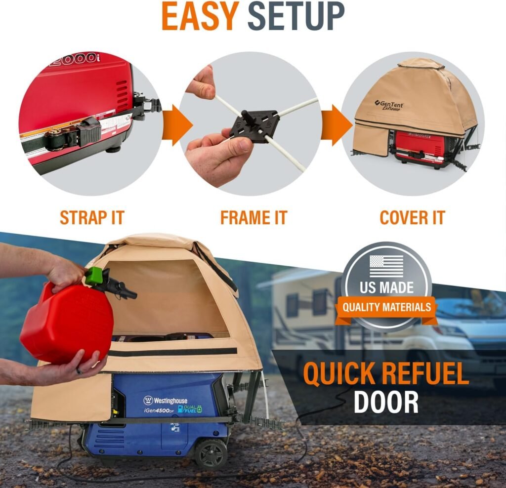 GenTent Generator Running Cover - Inverter Kit (Standard, Grey) - for Fully Encased Inverter Generators