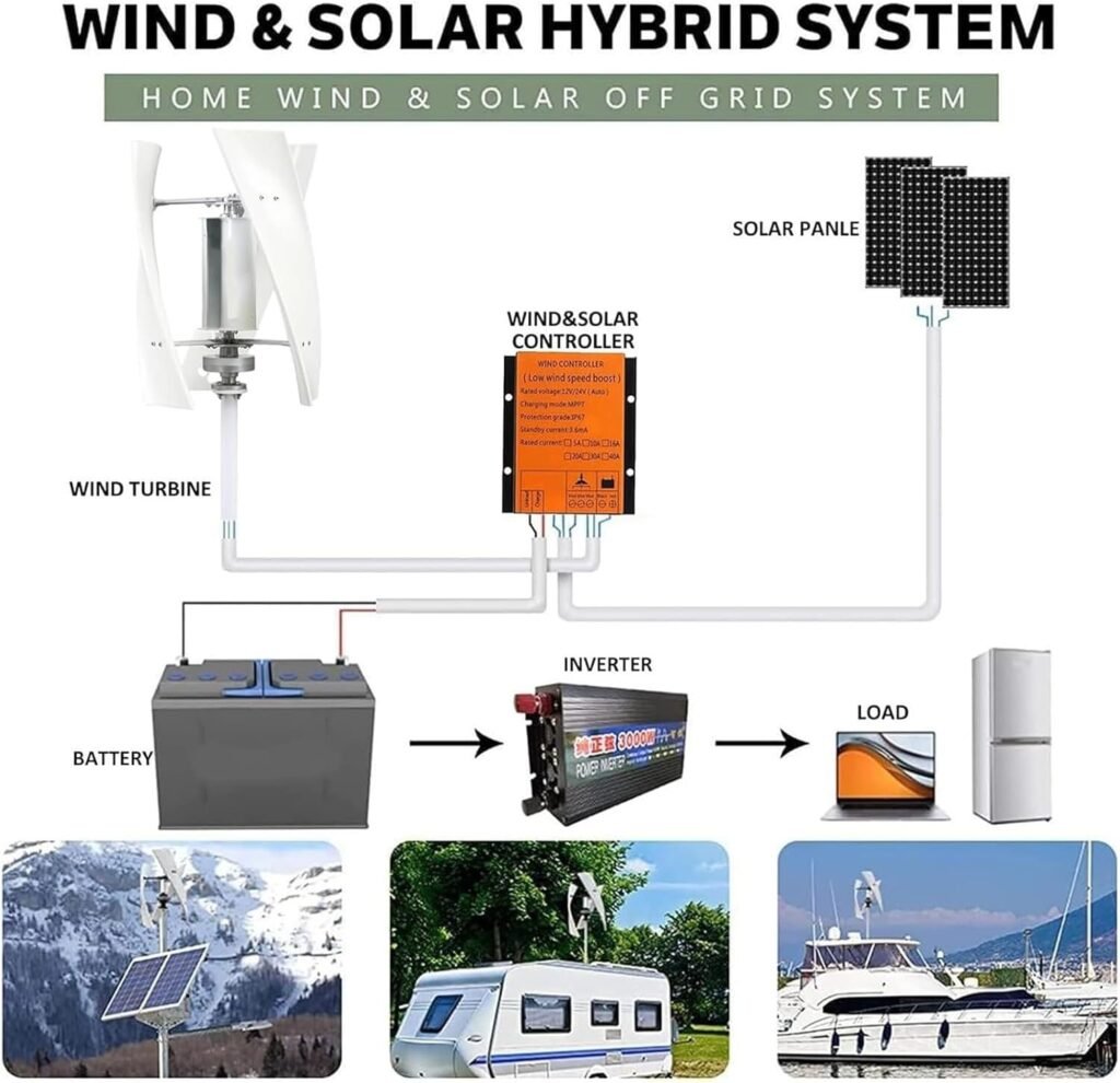 10000W/12000W Upgraded Wind Vertical Axis Turbine Generator 12V 24V 48V 220V with MPPT Controller Wind Turbine Kit for Hybrid Wind Solar System 10000W/12000W Upgraded Wind Vertical Axis Turbine Generator 12V 24V 48V 220V with MPPT Controller Wind Turbine Kit for Hybrid Wind Solar System