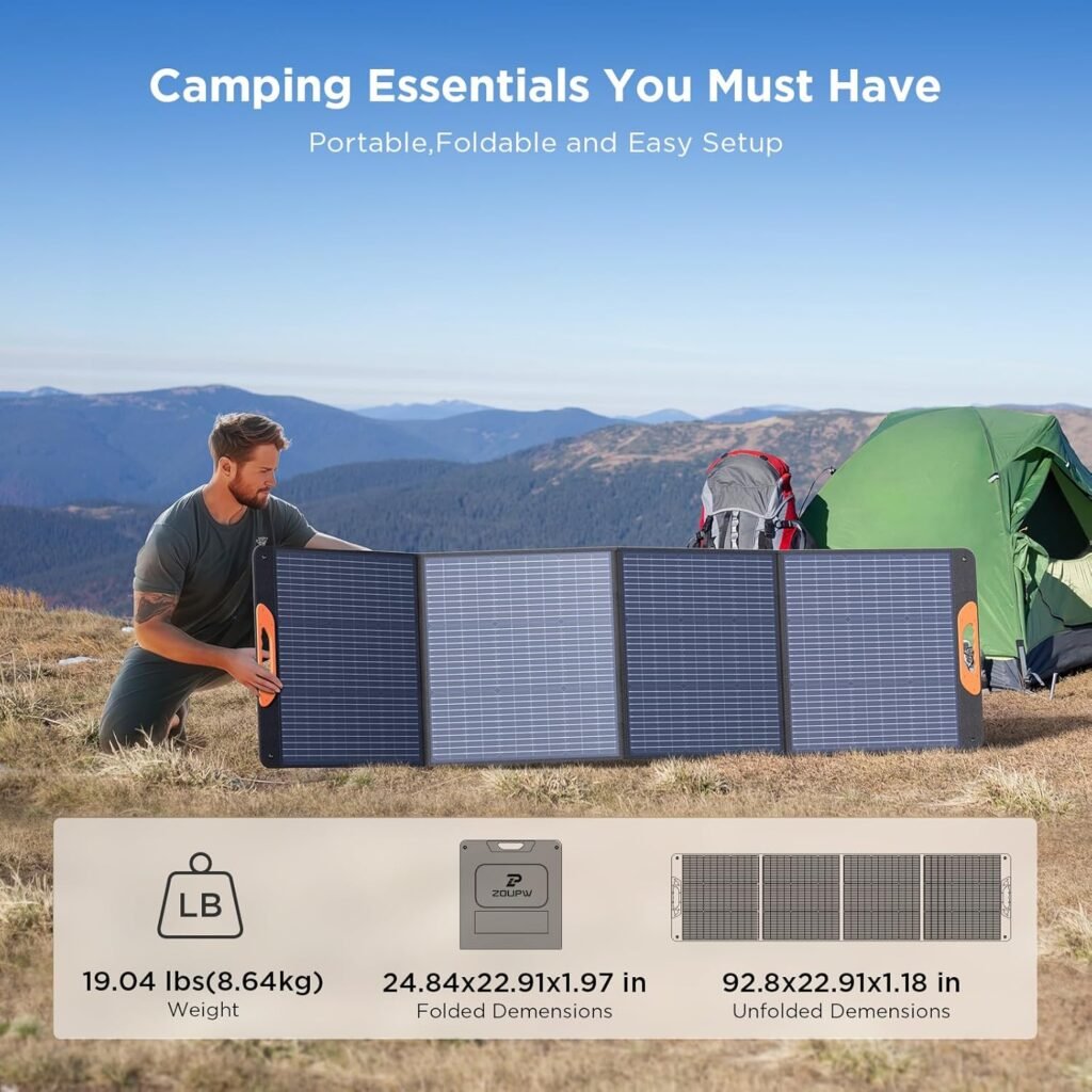100W Portable Solar Panel,RV Essentials, 20V ETFE Foldable Solar Charger for Power Station,QC3.0 USB-A Type-C Output,23.5% High Efficiency IP67 Waterproof for Camping RV Hurricane 100W Portable Solar Panel,RV Essentials, 20V ETFE Foldable Solar Charger for Power Station,QC3.0 USB-A Type-C Output,23.5% High Efficiency IP67 Waterproof for Camping RV Hurricane