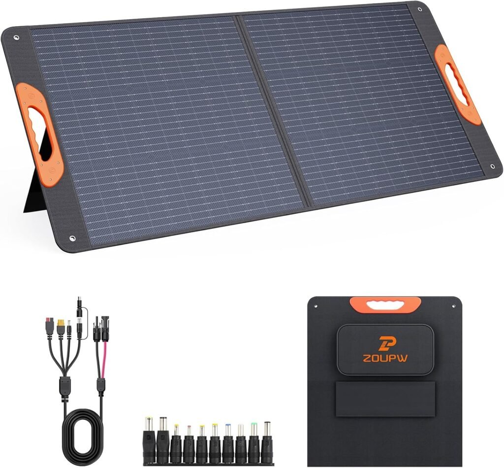 100W Portable Solar Panel,RV Essentials, 20V ETFE Foldable Solar Charger for Power Station,QC3.0 USB-A Type-C Output,23.5% High Efficiency IP67 Waterproof for Camping RV Hurricane 100W Portable Solar Panel,RV Essentials, 20V ETFE Foldable Solar Charger for Power Station,QC3.0 USB-A Type-C Output,23.5% High Efficiency IP67 Waterproof for Camping RV Hurricane