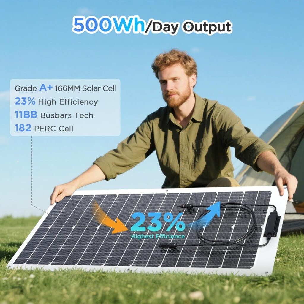 200W Flexible Solar Panel, Thin Lightweight 2PCS 100 Watt 12V/24V RV Solar Panel Kit, Callsun 23% High Efficiency 182 PERC IP68 Waterproof Solar Panels for Offgrid RV Living Campervans Boat (Black) 200W Flexible Solar Panel, Thin Lightweight 2PCS 100 Watt 12V/24V RV Solar Panel Kit, Callsun 23% High Efficiency 182 PERC IP68 Waterproof Solar Panels for Offgrid RV Living Campervans Boat (Black)