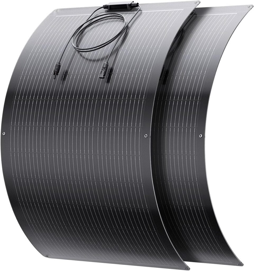 200W Flexible Solar Panel, Thin Lightweight 2PCS 100 Watt 12V/24V RV Solar Panel Kit, Callsun 23% High Efficiency 182 PERC IP68 Waterproof Solar Panels for Offgrid RV Living Campervans Boat (Black) 200W Flexible Solar Panel, Thin Lightweight 2PCS 100 Watt 12V/24V RV Solar Panel Kit, Callsun 23% High Efficiency 182 PERC IP68 Waterproof Solar Panels for Offgrid RV Living Campervans Boat (Black)