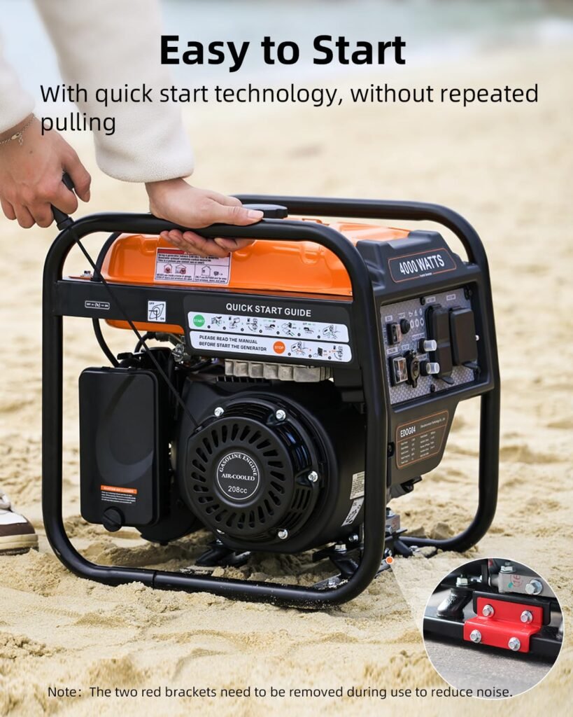 4000W Portable Inverter Generator, Open Frame Generators for Camping, RV Ready 30A Outlet, Emergency Home Backup, Gas Powered 4000W Portable Inverter Generator, Open Frame Generators for Camping, RV Ready 30A Outlet, Emergency Home Backup, Gas Powered