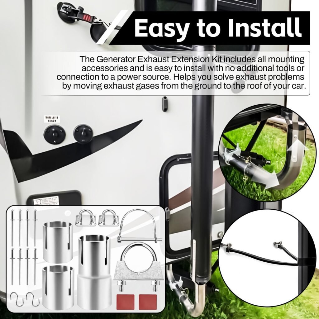 44461 RV Generator Exhaust Extension Kit, RV Generator Exhaust Venting System 44461 for Most RV Exhaust Systems 44461 RV Generator Exhaust Extension Kit, RV Generator Exhaust Venting System 44461 for Most RV Exhaust Systems