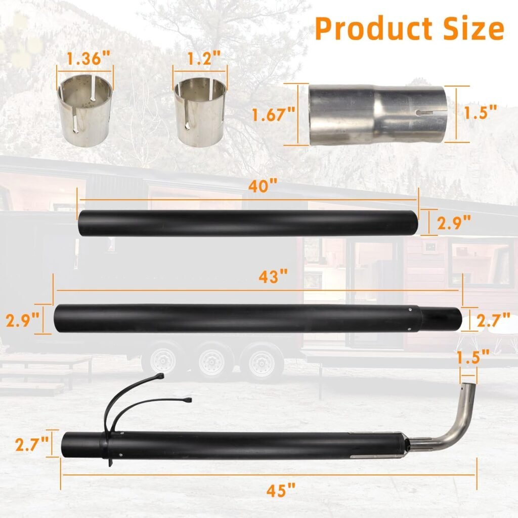 44461 RV Generator Exhaust Venting System Extension Kit Compatible with Most RV Exhaust Systems