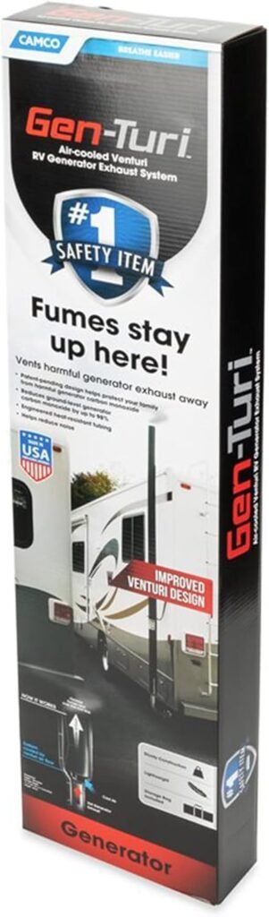Camco Gen-Turi RV Generator Exhaust Venting System - Directs Generator Exhaust Above The Roof Line for Improved Air Quality While Camping - Designed for Easy Install and Disconnection (44461)