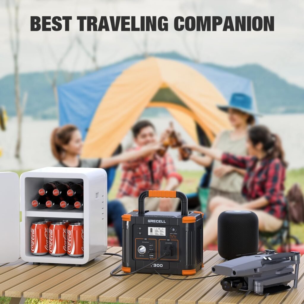 Grecell Portable Power Station 330W (Peak 600W) with 40W Solar Panel, GRECELL 230.88Wh Solar Generator 60W USB-C PD, 110V Pure Sine Wave AC Outlet, Lightweight Backup Battery for Camping, Travel, RVs