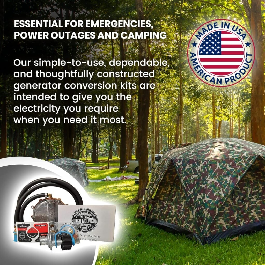 Hutch Mountain Generator Propane Conversion Kit Honda EU2200i- Tri-Fuel Conversion for Propane, Gasoline Natural Gas - Portable Generator Backup Kit for Home Emergencies, Camping, and RVs Hutch Mountain Generator Propane Conversion Kit Honda EU2200i- Tri-Fuel Conversion for Propane, Gasoline Natural Gas - Portable Generator Backup Kit for Home Emergencies, Camping, and RVs