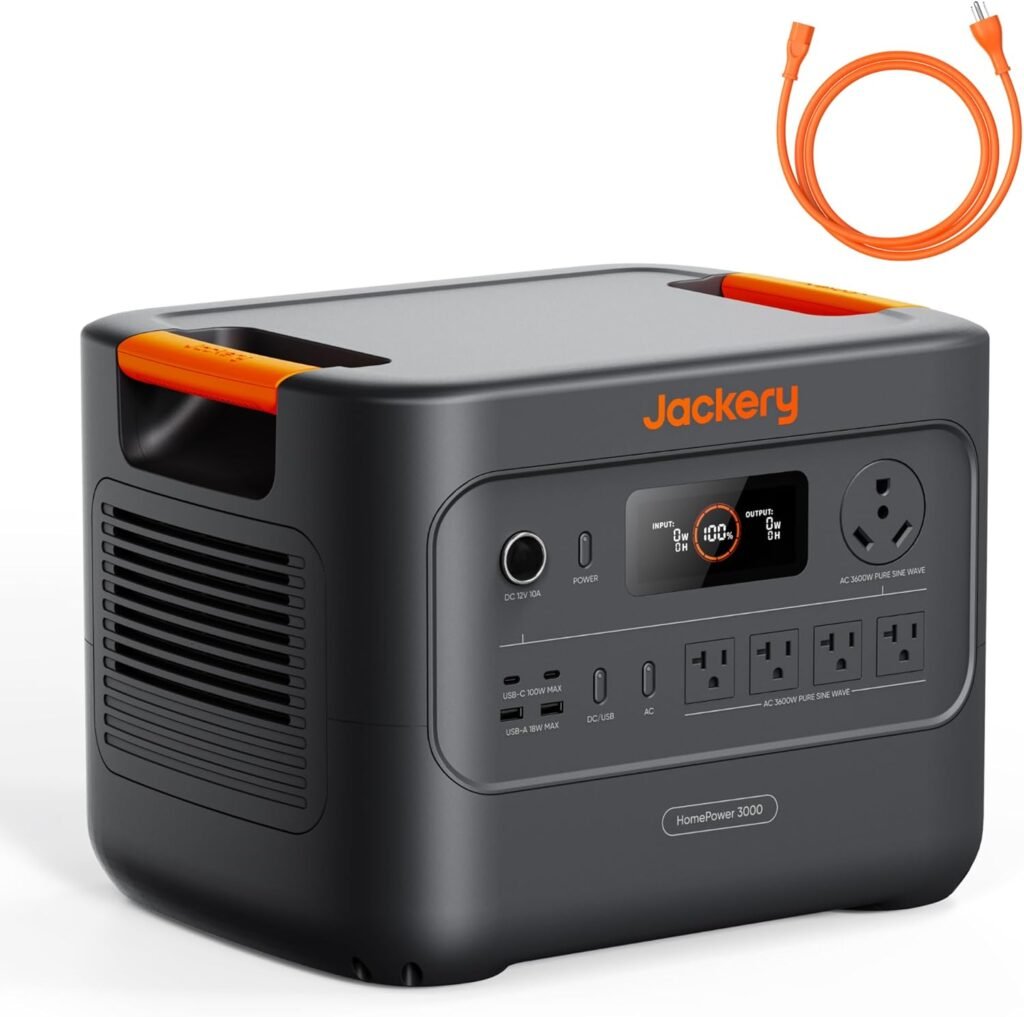 Jackery HomePower 3000 Portable Power Station with 2x 200W Solar Panels, 3600W (Surge 7200W) Output, 3072Wh LFP Battery Solar Generator, Essential Backup for Home Use, Power Outage, RV, Emergencies Jackery HomePower 3000 Portable Power Station with 2x 200W Solar Panels, 3600W (Surge 7200W) Output, 3072Wh LFP Battery Solar Generator, Essential Backup for Home Use, Power Outage, RV, Emergencies