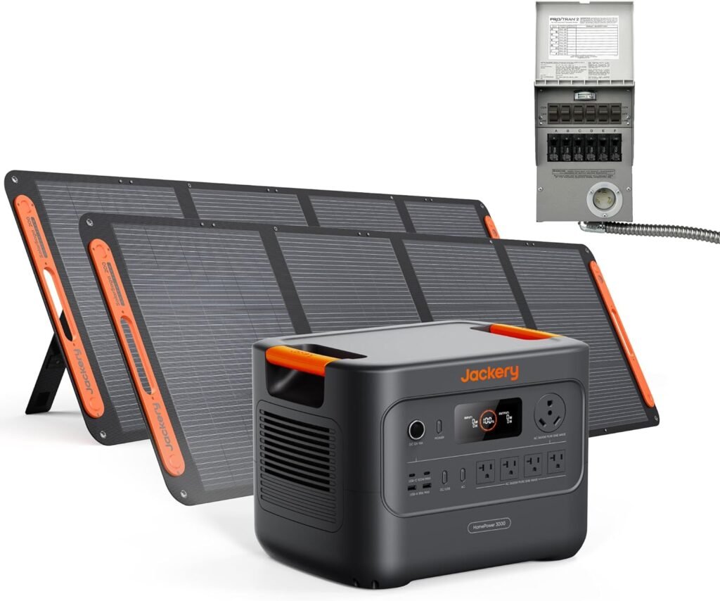 Jackery HomePower 3000 Portable Power Station with 2x 200W Solar Panels, 3600W (Surge 7200W) Output, 3072Wh LFP Battery Solar Generator, Essential Backup for Home Use, Power Outage, RV, Emergencies Jackery HomePower 3000 Portable Power Station with 2x 200W Solar Panels, 3600W (Surge 7200W) Output, 3072Wh LFP Battery Solar Generator, Essential Backup for Home Use, Power Outage, RV, Emergencies
