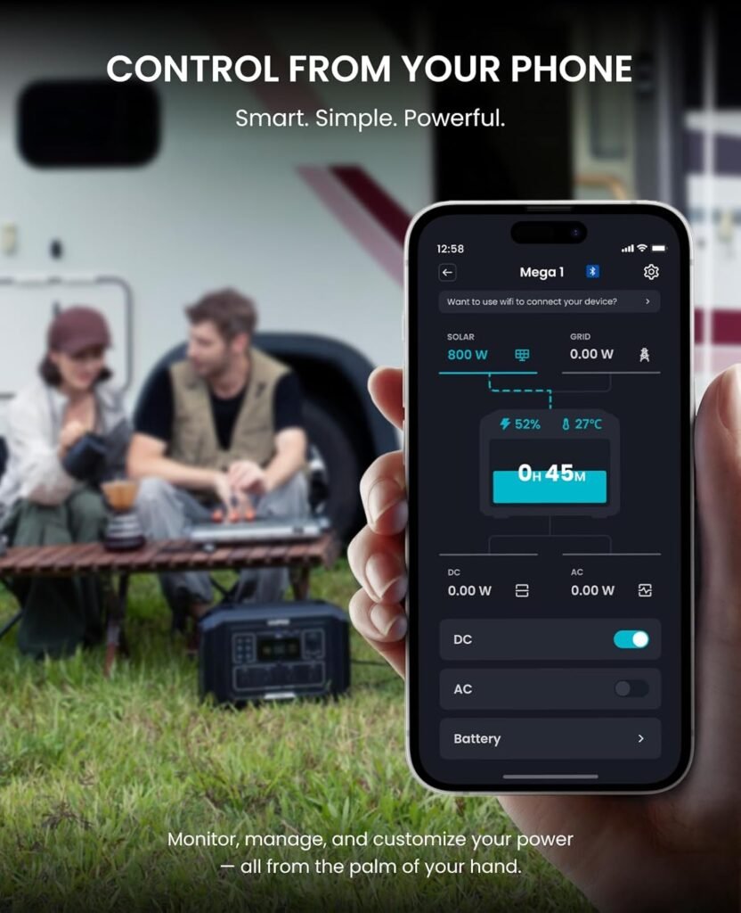 OUPES Mega 1 Solar Generator with Panels Included, 2000W Power Station + 100W Panel, 1024Wh LiFePO4 Battery, Expandable to 5120Wh, APP Control, 20ms UPS for RV, Camping Home Backup