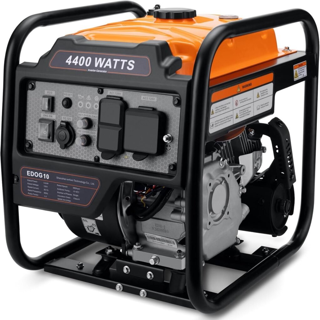 Power Equipment 4000 Watts Inverter Generator Gas Powered, Portable Open Frame Generator, Low Noise with ECO Mode and Inverter Technology, RV Ready, Emergency Home Backup Power Equipment 4000 Watts Inverter Generator Gas Powered, Portable Open Frame Generator, Low Noise with ECO Mode and Inverter Technology, RV Ready, Emergency Home Backup