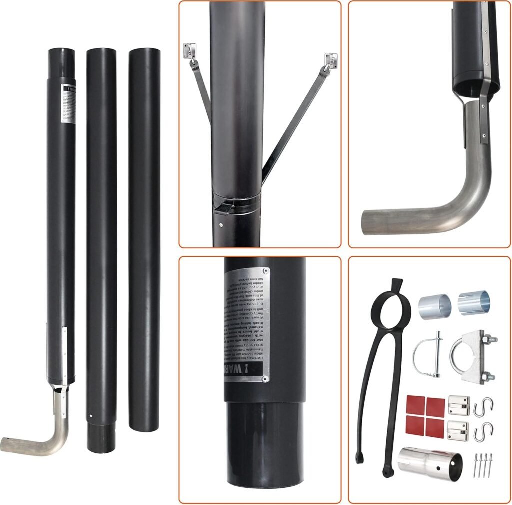 RV Generator Exhaust Venting System 44461 Fit for Most RV Generator Exhaust Systems, Direct the Generator Exhaust Above the RV Roof