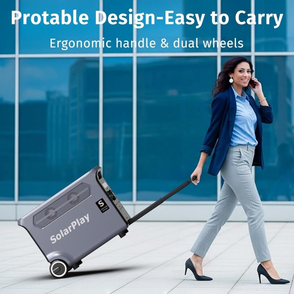 SoalrPlay Portable Power Station, 3840Wh/3600W Power Station with 5x120V AC Outlets (5000W Peak), 2.5H Fast Charge, Solar Generator for Camping, RV, Off-Grid, Outdoor Emergencies