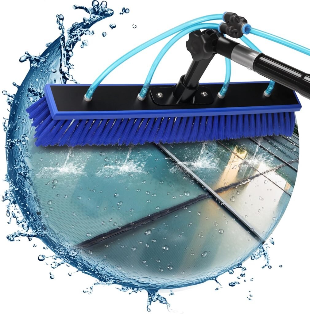 Solar Panel Window Cleaning Brush and Pole, 40FT Adjustable Window Cleaner Brush  Water Fed Pole Kit, Solar Panel Cleaning System Window Washing Equipment Tool Solar Panel Window Cleaning Brush and Pole, 40FT Adjustable Window Cleaner Brush  Water Fed Pole Kit, Solar Panel Cleaning System Window Washing Equipment Tool