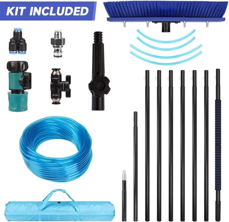 Solar panel window cleaning brush and pole 40ft adjustable window cleaner brush water fed pole kit solar panel cleaning 1 2