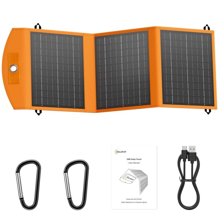 Solar panels 30w portable foldable solar charger with 5v usb a and usb c fast charging compatible with iphone ipad samsu