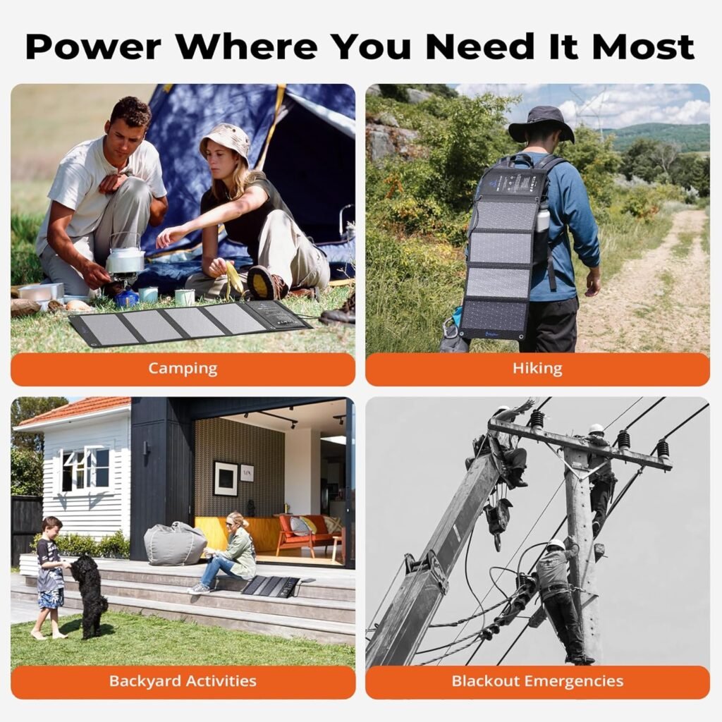 [Upgraded] BigBlue 3 USB Ports 28W Solar Charger(5V/4.8A Max), Portable Foldable Solar Panel for Camping, IP44 Waterproof, Compatible with iPhone 11/XS/XS Max/XR/X/8/7, iPad, Samsung Galaxy LG etc.